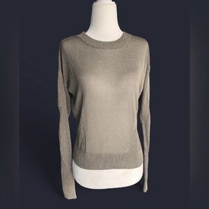 All Saints Silver Metallic Look Mesh Knit Sweater women’s size S
